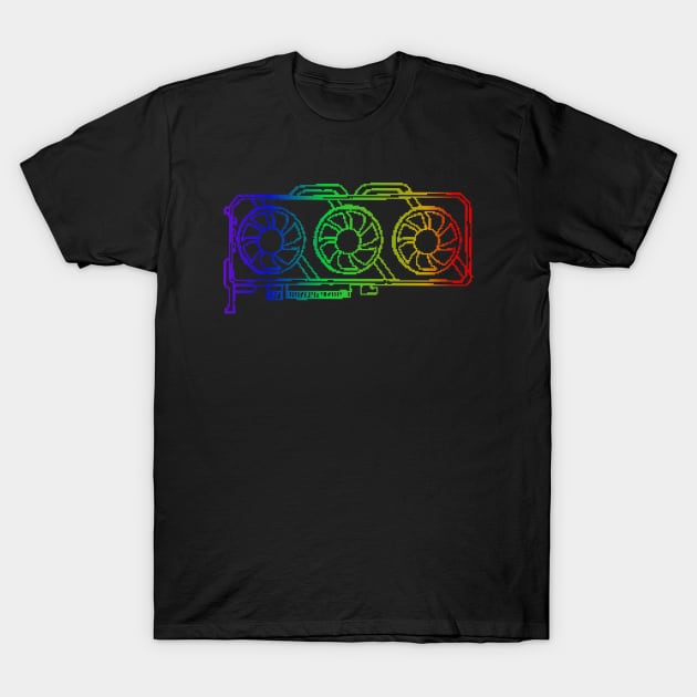 Pixel Look RGB Gaming Graphic Card Gamer T-Shirt by Foxxy Merch